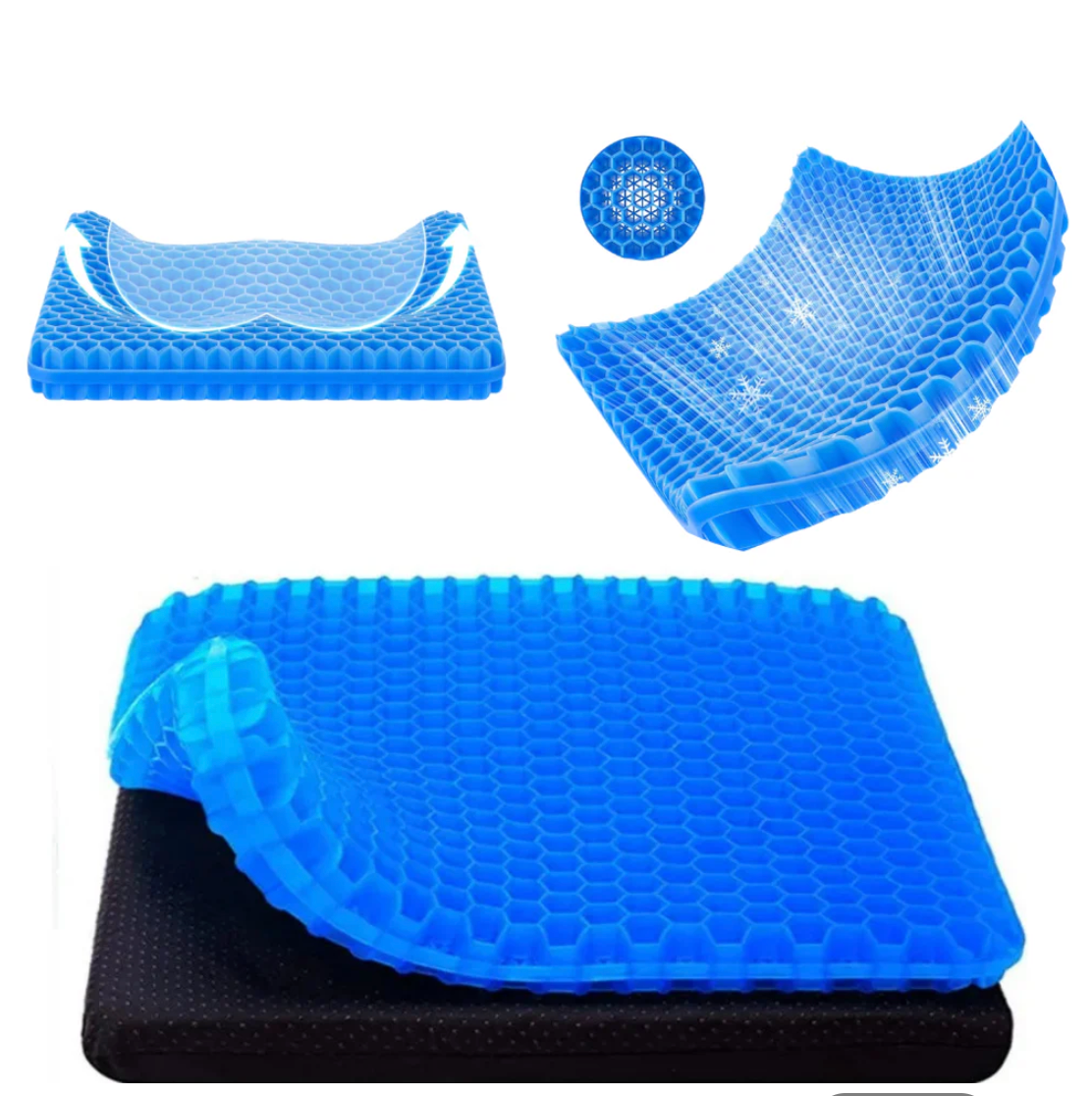 GelComfort Pro™ – Cojín Ortopédico de Gel para Alivio de Espalda