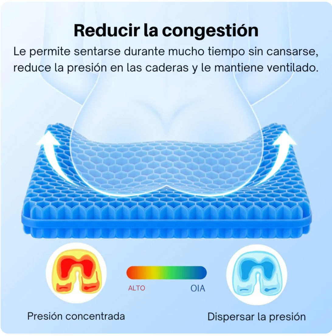 GelComfort Pro™ – Cojín Ortopédico de Gel para Alivio de Espalda